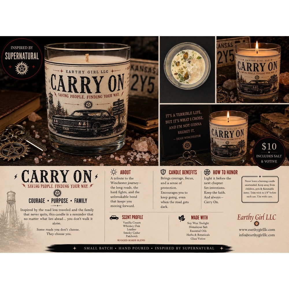 Carry On Supernatural Inspired Soy Wax Tealight Candle Set